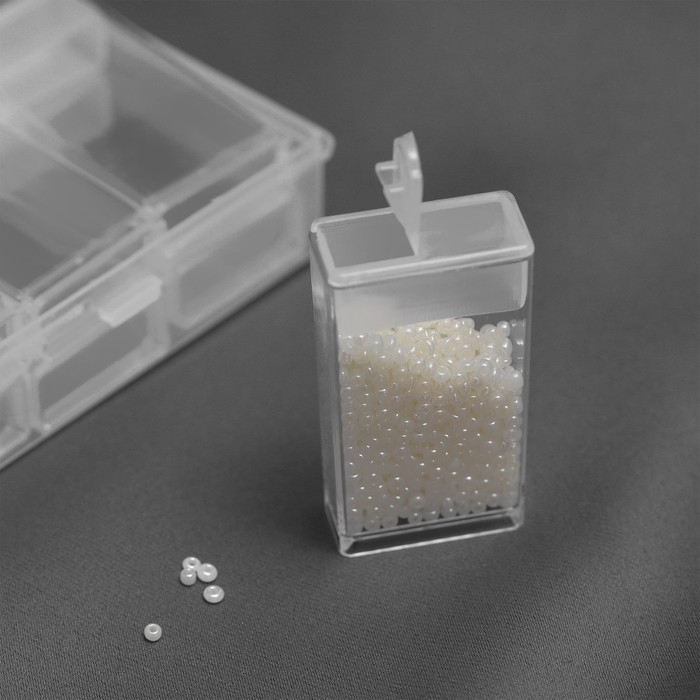 Набор баночек для рукоделия, 24 шт, 1 × 2,5 × 5 см, в контейнере, 18 × 11 × 3 см, цвет прозрачный Набор баночек для рукоделия, 24 шт, 1 × 2,5 × 5 см, в контейнере, 18 × 11 × 3 см, цвет прозрачный