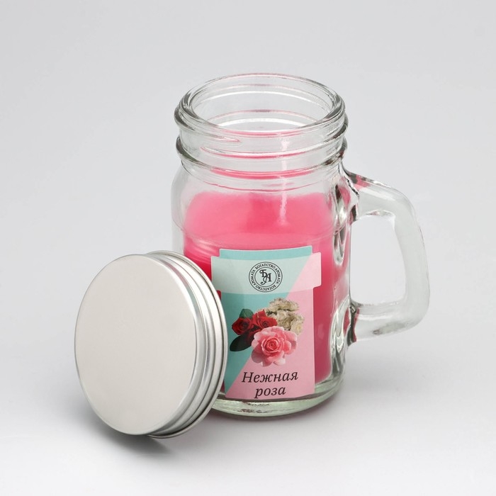 Свеча ароматическая в банке "Нежная роза", 7,2 х 8,5 см, 190 г