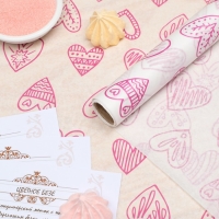 Бумага силиконизированная &laquo;Сердца пурпурные&raquo;, для выпечки, 0,38 х 5 м