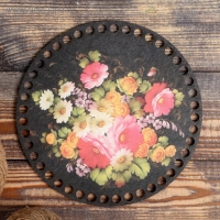 Заготовка для вязания "Жостовская роспись №1", донышко фанера 3 мм, 20 см, d=9мм Заготовка для вязания "Жостовская роспись №1", донышко фанера 3 мм, 20 см, d=9мм