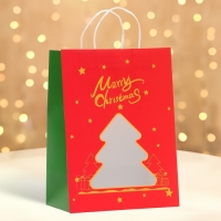 Пакет подарочный новогодний с окном "Ёлка" 30 х 22 х 14 см. Пакет подарочный новогодний с окном "Ёлка" 30 х 22 х 14 см.