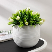 Горшок для цветов с поддоном &laquo;Япония&raquo; 1,2 л, цвет белый