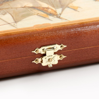 Нарды деревянные большие, настольная игра "Морские", 40 х 40 см, с шашками