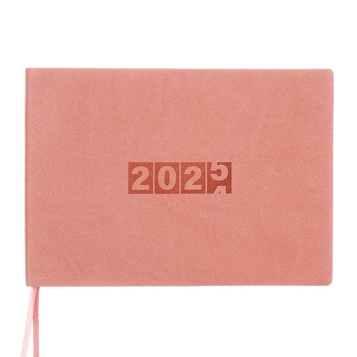 Еженедельник датированный 2025 года, 181х127 мм, 64 листа ESCALADA, мягкая обложка из искусственной кожи, блинтовое тиснение, кремовый блок 70 г/м&sup2;, розовый