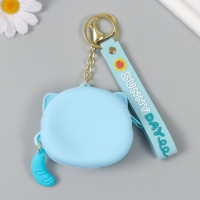 Брелок кошелёк с карабином, ремешком силикон "Котёнок лунный" 3,2х8,3х7,3 см Брелок кошелёк с карабином, ремешком силикон "Котёнок лунный" 3,2х8,3х7,3 см