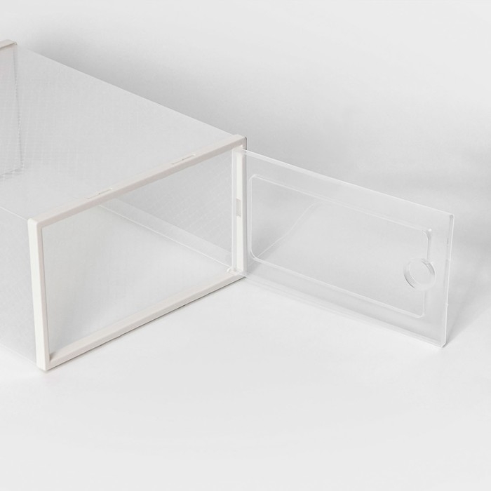 Коробка для хранения обуви с дверцей Доляна Middle size, 24&times;33&times;14 см, 2 шт