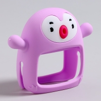 Прорезыватель зубной &laquo;Пингвинёнок&raquo;, в форме соска c ручкой, цвет фиолетовый