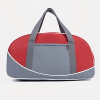 Сумка спортивная на молнии, 3 наружных кармана, длинный ремень, большой размер, цвет красный/серый Сумка спортивная на молнии, 3 наружных кармана, длинный ремень, большой размер, цвет красный/серый