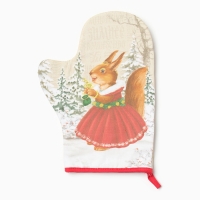 Новый год. Набор кухонный &laquo;Зимнее волшебство&raquo; варежка-прих.20х28см, прихватка 19х19,100% хл,ватин 250г/м2