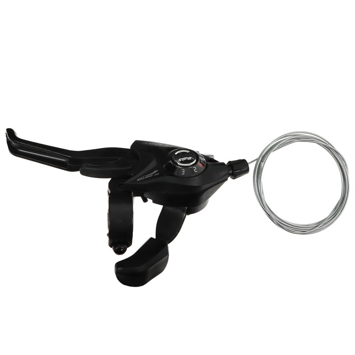 Шифтер C.STAR TS60-3S, с тормозной ручкой, левый, 3 скорости, с тросом 2050 мм