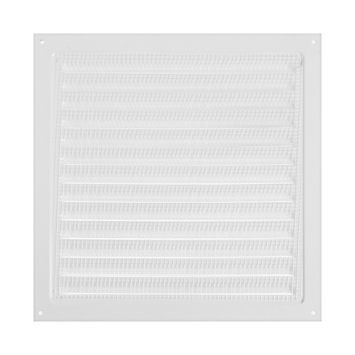 Решетка вентиляционная ZEIN Люкс РМ2525, 250 х 250 мм, с сеткой, металлическая, белая