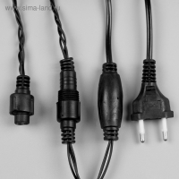 Гирлянда &laquo;Нить&raquo; 10 м, IP44, УМС, тёмная нить, 100 LED, свечение тёплое белое, мерцание белым, 220 В