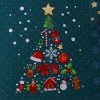 Скатерть новогодняя рогожка DomoVita &laquo;Волшебные истории&raquo;, размер 110х150 см, цвет зелёный, 100% хлопок, 170 г/м&sup2;