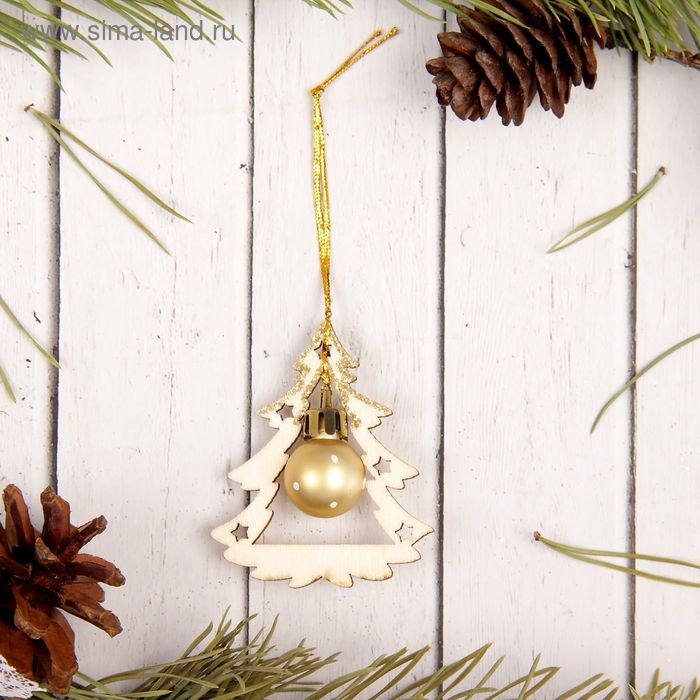 Подвеска новогодняя с елочной игрушкой &laquo;Ёлочка&raquo;
