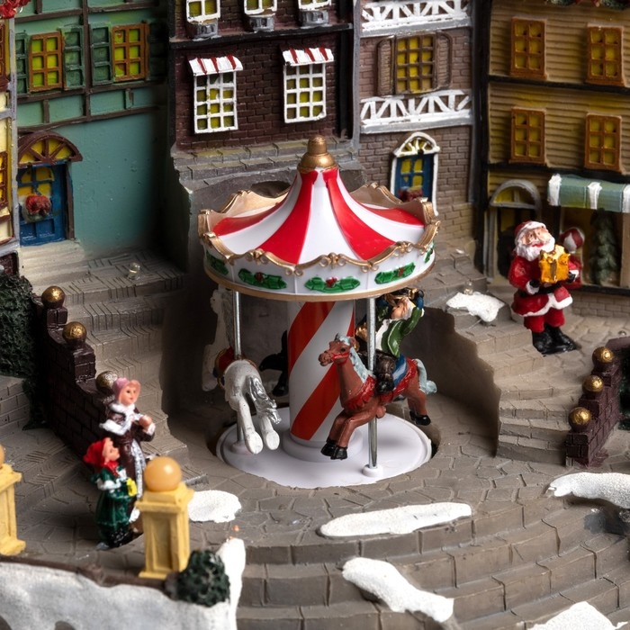 Светодиодная фигура &laquo;Новогодняя площадь&raquo; 40 &times; 21 &times; 22 см, полистоун, батарейки ААх3 (не в комплекте), USB, свечение мульти