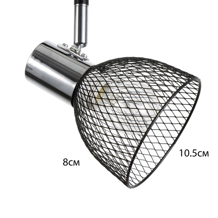 Светильник "Мэдока" 4х60Вт Е14 черный/хром 80х10х19,5см