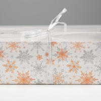 Коробка для капкейка &laquo;Снежинки&raquo;, 23 х 16 х 7.5 см, Новый год