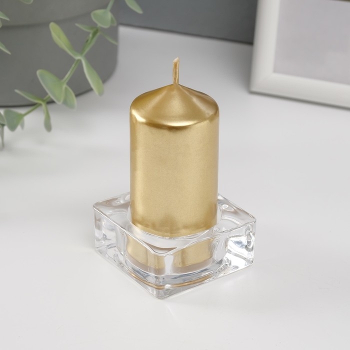 Подсвечник стекло 1 свеча куб мал
