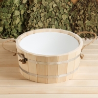 Шайка-таз деревянный, 15 л, с пластиковой вставкой Шайка-таз деревянный, 15 л, с пластиковой вставкой