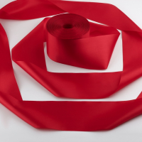 Лента атласная, 100 мм &times; 100 &plusmn; 5 м, цвет красный