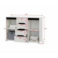 Комод Вега 1200, 1200х828х430, Крафт белый/Венге Комод Вега 1200, 1200х828х430, Крафт белый/Венге