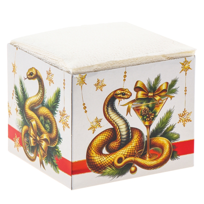 Салфетки новогодние бумажные в коробке «Ёлочные игрушки», интерьерные, 75 листов Салфетки новогодние бумажные в коробке «Ёлочные игрушки», интерьерные, 75 листов