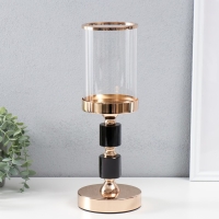 Подсвечник стекло, металл на 1 свечу "Глэдис" на магните d=8,5 см, золото 11,8х11,8х34 см Подсвечник стекло, металл на 1 свечу "Глэдис" на магните d=8,5 см, золото 11,8х11,8х34 см