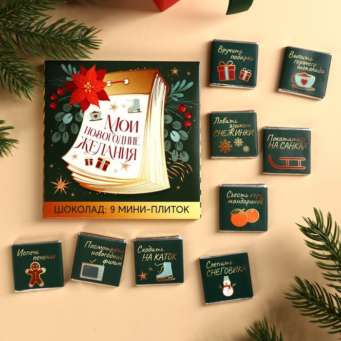 Подарочный шоколад &laquo;Мои новогодние желания&raquo;, 5 г x 9 шт.