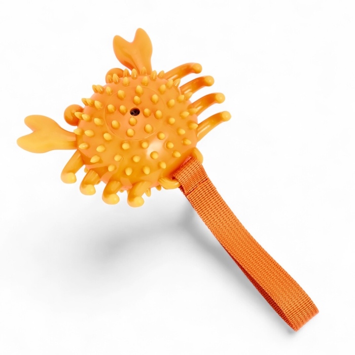 Игрушка массажная для собак "Краб" 12 см, ТПР, микс цветов