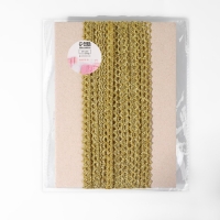 Тесьма декоративная, металлизированная, 10 &plusmn; 1 м, 8 мм, цвет золотой