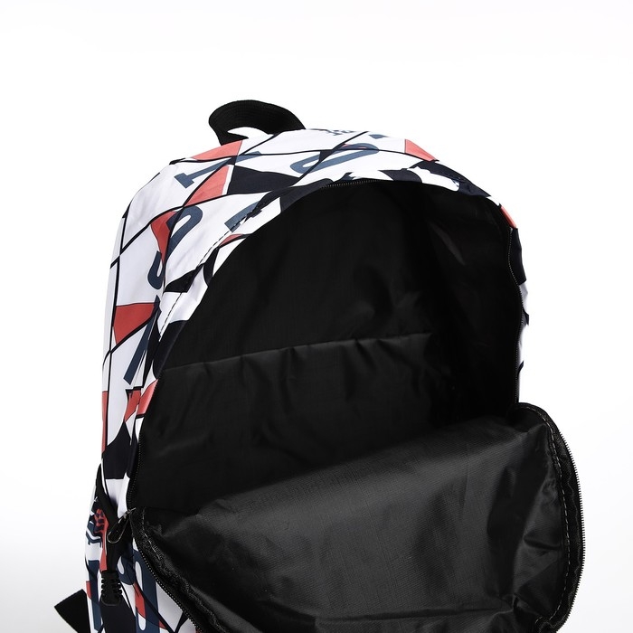 Рюкзак школьный на молнии, 3 наружных кармана, цвет чёрный/красный Рюкзак школьный на молнии, 3 наружных кармана, цвет чёрный/красный