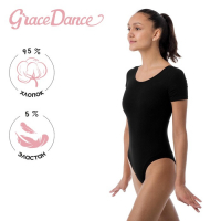 Купальник для гимнастики и танцев Grace Dance, р. 40, цвет чёрный Купальник для гимнастики и танцев Grace Dance, р. 40, цвет чёрный