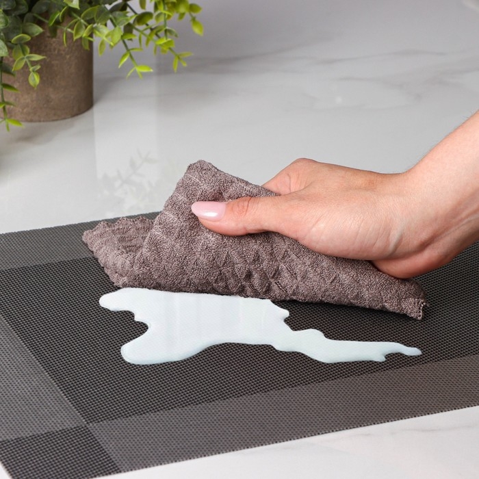 Салфетки сервировочные на стол Доляна «Шахматы», 45×30 см, 4 шт, цвет чёрный Салфетки сервировочные на стол Доляна «Шахматы», 45×30 см, 4 шт, цвет чёрный