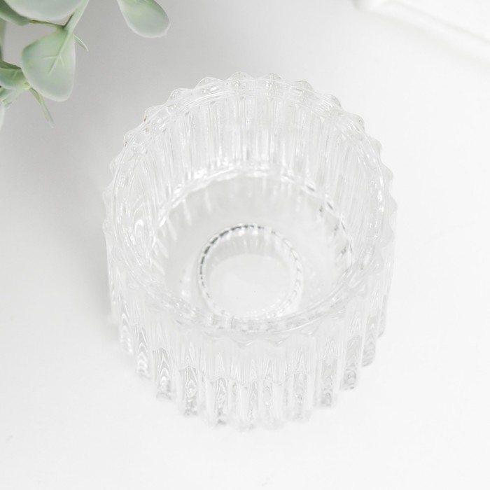 Подсвечник стекло на 1 свечу Подсвечник стекло на 1 свечу "Долли" d-2,5 см, 4 см прозрачный 6х5х5 см