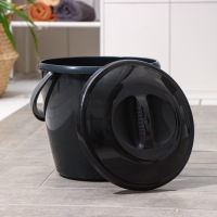 Ведро с крышкой &laquo;Удачное.Эконом&raquo;, 10 л, цвет чёрный