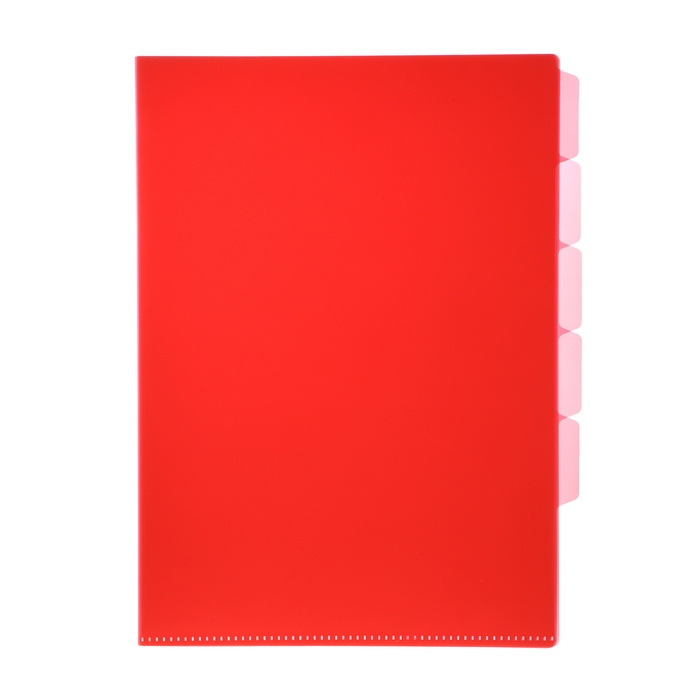 Папка-уголок А4, 180 мкм, Calligrata, 5 отделений, полупрозрачная, МИКС