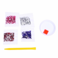 Алмазная мозаика на новый год с частичным заполнением для детей на открытке &laquo;Снеговики&raquo;, новогодний набор для творчества