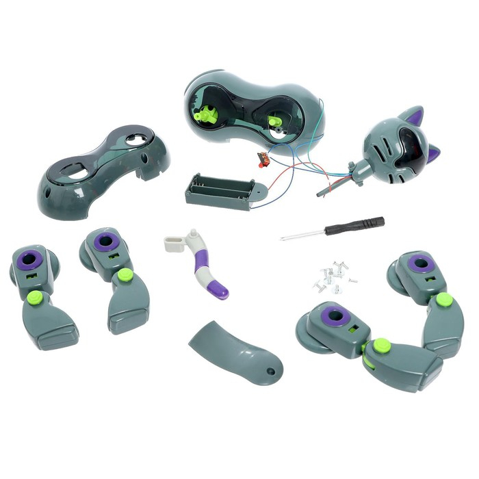 Робот &laquo;Робокот&raquo; Эврики, электронный конструктор, интерактивный: звук, свет, на батарейках