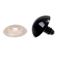 Глаза винтовые с заглушками, набор 10 шт., размер 1 шт. &mdash; 2 см, цвет чёрный