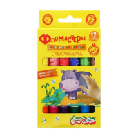Фломастеры 12 цветов &laquo;Каляка-Маляка&raquo;, двухсторонние