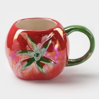 Кружка керамическая &laquo;Помидор&raquo;, 400 мл, цвет красный