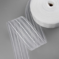 Шторная лента, органза, 7 см, 50 ± 1 м, цвет прозрачный Шторная лента, органза, 7 см, 50 ± 1 м, цвет прозрачный