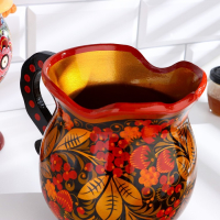 Кувшин &laquo;Ягодка&raquo;, без крышки, 18,5&times;12&times;19 см, хохлома, микс