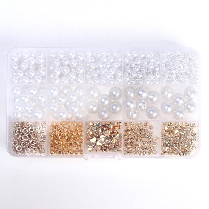 Набор для создания украшений «Жемчужные бусины», размер бусин: от 2 до 12 мм Набор для создания украшений «Жемчужные бусины», размер бусин: от 2 до 12 мм