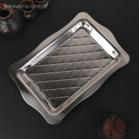 Поднос из нержавеющей стали, 42&times;28&times;3 см, цвет серебряный