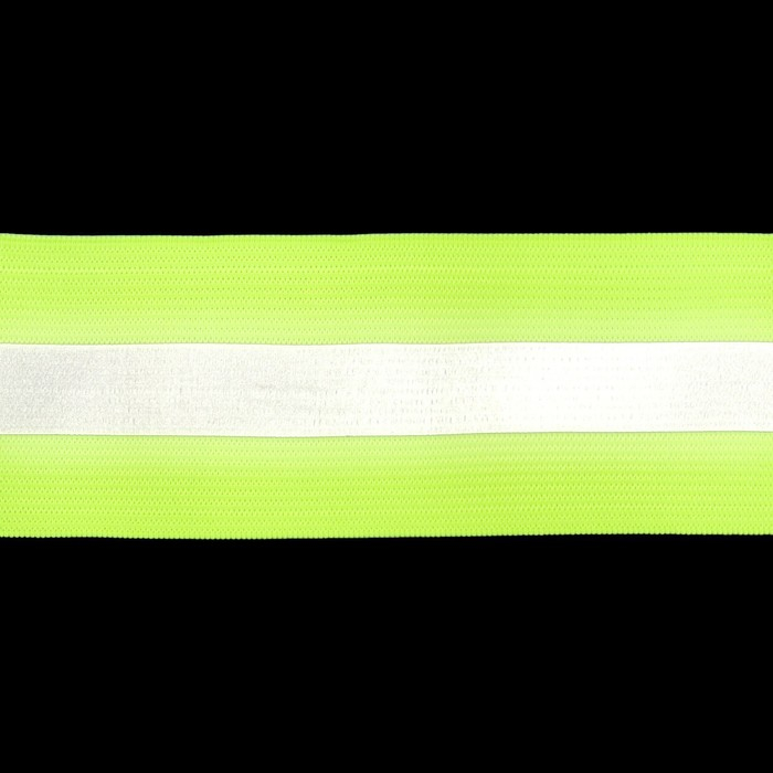 Светоотражающая лента-резинка, 50 мм, 10 &plusmn; 1 м, цвет салатовый