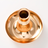 Подсвечник металл на 1 свечу d=2 см "Калланд" золото 10х10х9 см