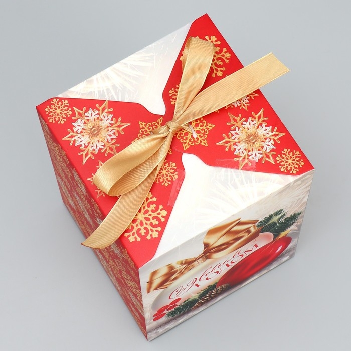 Коробка подарочная новогодняя складная &laquo;С Новым годом&raquo;, шары, 12 х 18 х 12 см, Новый год