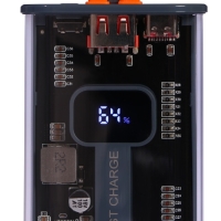 Внешний аккумулятор CRR-31, 20000 мАч, 2USB, 3А, дисплей, QC,кабелиType-C + Lightning, серый Внешний аккумулятор CRR-31, 20000 мАч, 2USB, 3А, дисплей, QC,кабелиType-C + Lightning, серый