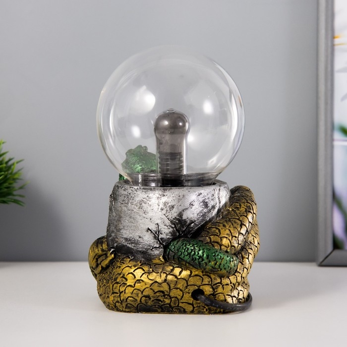 Плазменный шар Плазменный шар "В ловушке" зеленый 13х8х19 см RISALUX